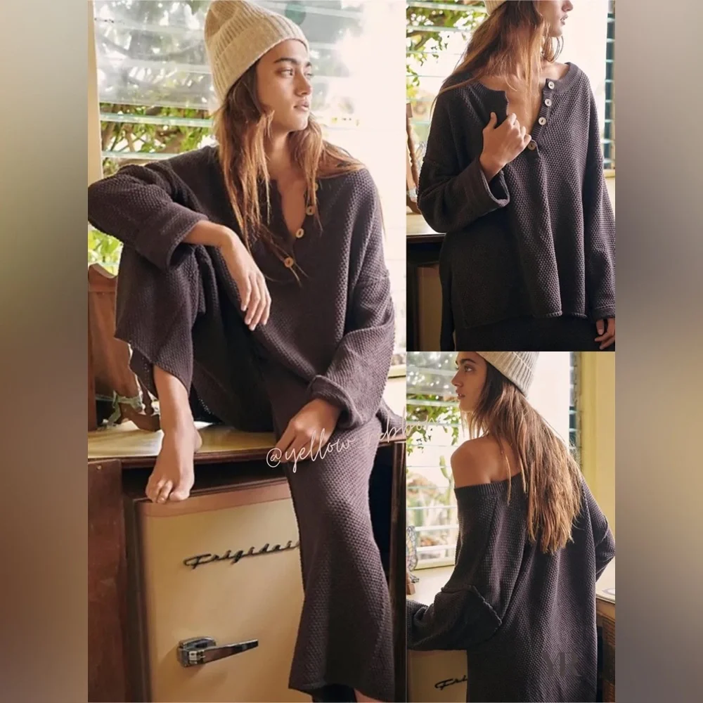 🆕 FREE PEOPLE BEACH | HAILEE SWEATER SET | CHOCOLATE BROWN | SIZE: XS - Picture 3 of 5